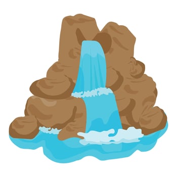 Cartoon waterfall and pool illustration vector