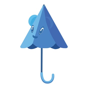 Cartoon umbrella character with smiling face vector