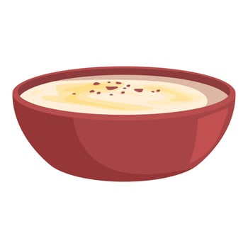 Creamy soup in a bowl illustration vector