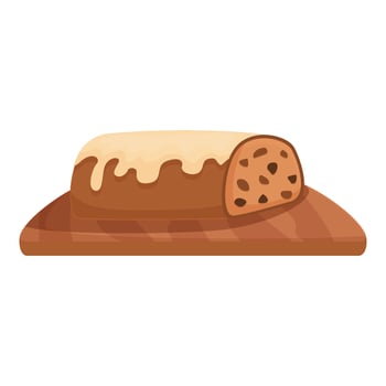 Cartoon bread loaf on wooden board illustration vector