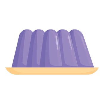 image of a bright purple jelly dessert on a yellow plate, perfect for culinary content vector