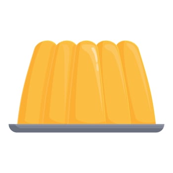 Bright yellow jelly dessert on plate illustration vector