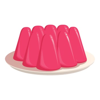 Vibrant pink jelly on plate illustration vector
