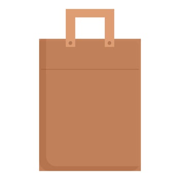 Brown paper shopping bag icon vector