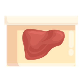 illustration of a raw steak in a plastic tray packaging vector