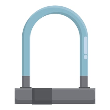 Flat design illustration of a sturdy bicycle ulock, perfect for security themes vector