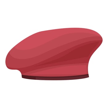 Vibrant red french beret isolated on white vector