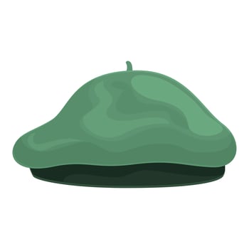 Flat illustration of a green beret hat vector