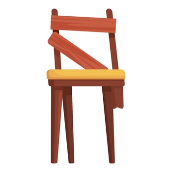 Cartoon wooden chair with cushion illustration vector