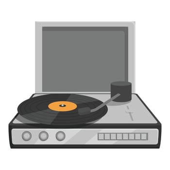 Flat of a classic vinyl record player, symbolizing retro music technology vector