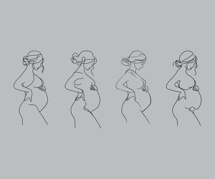 Hand drawn pregnant woman drawing illustration vector