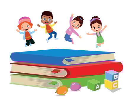 illustration of students in different postures vector
