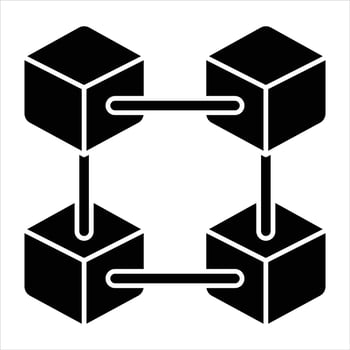 Block Chain Glyph Icon vector