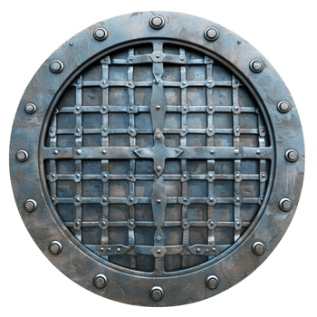 A close up of a round window png