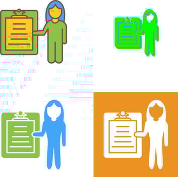 Unique Female Presenter Icon Design vector