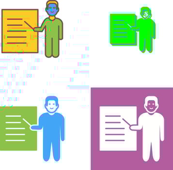 Unique Male Presenter Icon Design vector