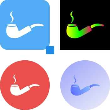 Unique Lit Smoking Pipe Icon Design vector