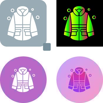 Winter Jacket Icon Design vector