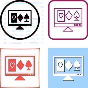 Online Gambling Icon Design vector
