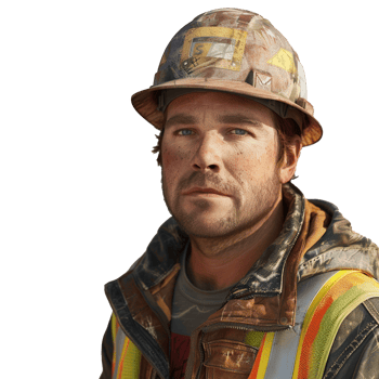 A Labor construction worker, isolated on transparent background png