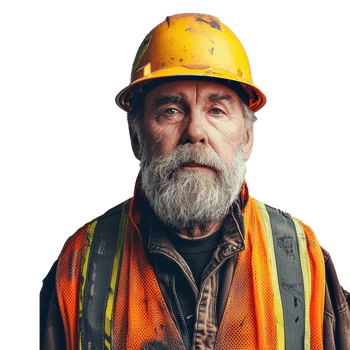A Labor construction worker, isolated on transparent background png