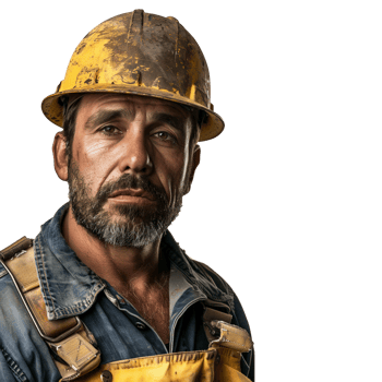 A Labor construction worker, isolated on transparent background png