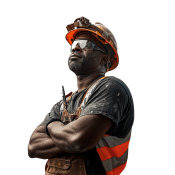 A Labor construction worker, isolated on transparent background png