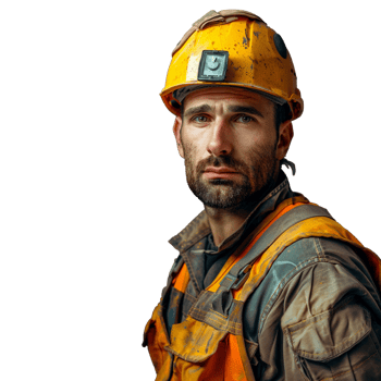 A Labor construction worker, isolated on transparent background png