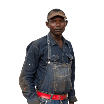 A Labor construction worker, isolated on transparent background png