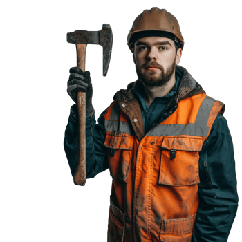 A Labor construction worker, isolated on transparent background png