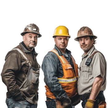 A Labors construction workers, isolated on transparent background png
