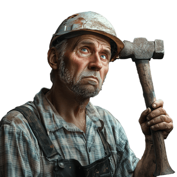 A Labor construction worker, isolated on transparent background png