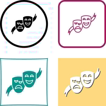 Theater Masks Icon Design vector