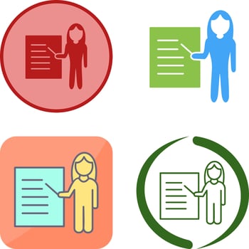 Unique Female Presenter Icon Design vector