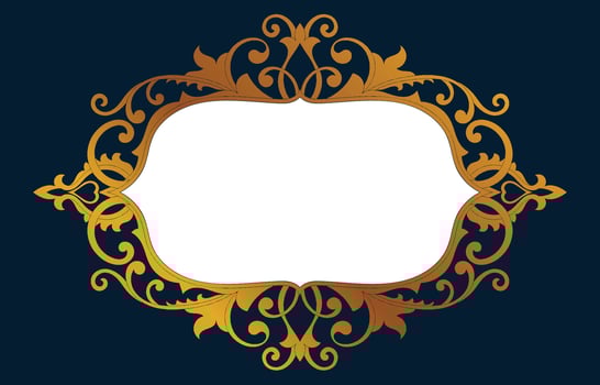 Golden vintage horizontal frame. Label lines for making catalogs and brochures for coffee shops and boutiques. Dark frame. vector