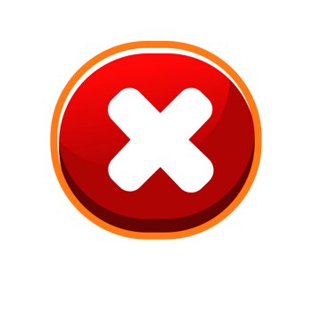 Flat round cancel or no red icon, button. Cancel symbol isolated. No sign symbol png
