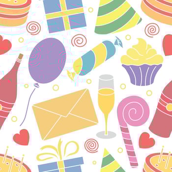 Happy birthday pattern. Seamless birthday background vector