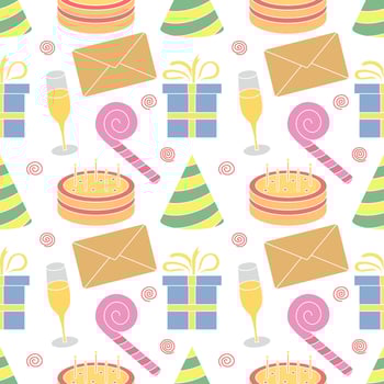 Happy birthday pattern. Seamless birthday background vector