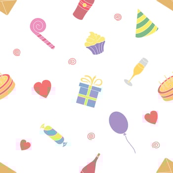 Happy birthday pattern. Seamless birthday background vector