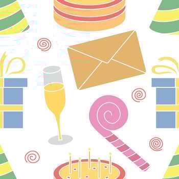 Happy birthday pattern. Seamless birthday background vector