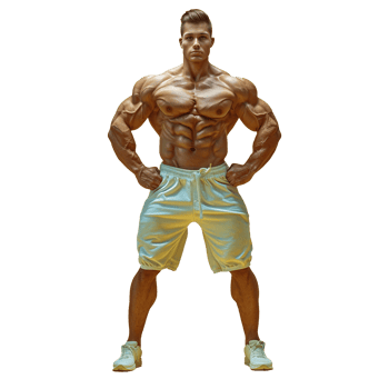 Body builder man on transparent background png
