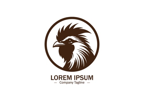Roster hen logo icon silhouette vector