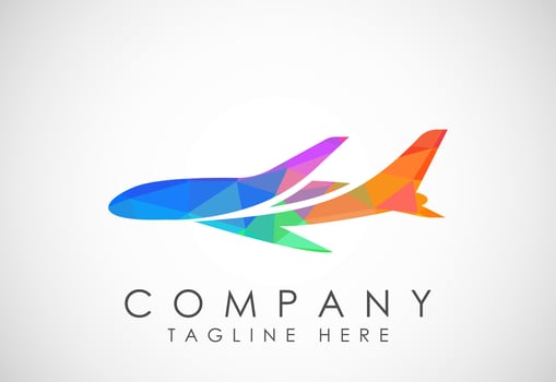 Airplane aviation logo design concept. Airline logo plane travel icon. Airport flight world aviation. vector