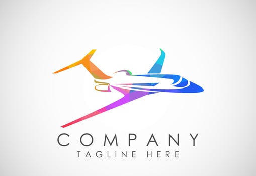 Airplane aviation logo design concept. Airline logo plane travel icon. Airport flight world aviation. vector