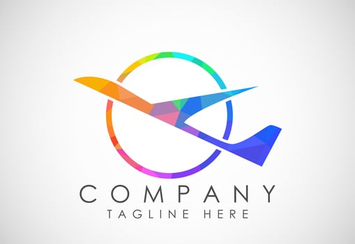 Airplane aviation logo design concept. Airline logo plane travel icon. Airport flight world aviation. vector