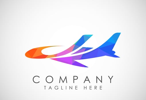 Airplane aviation logo design concept. Airline logo plane travel icon. Airport flight world aviation. vector