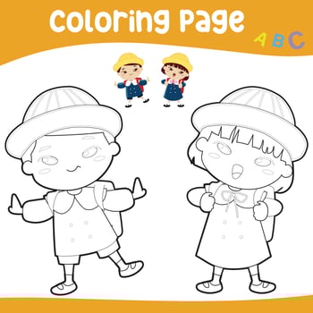 Coloring worksheet page. Educational printable coloring worksheet. Printable activity page for kids. Learning Game. file. vector