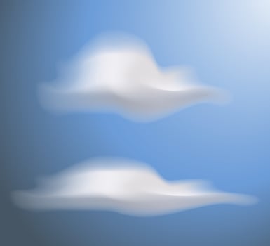 Gradient mesh clouds with blue sky banner vector