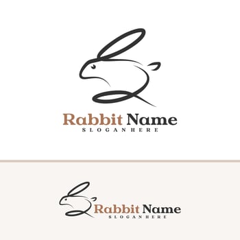 Rabbit logo template, Creative Rabbit head logo design concepts vector