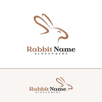 Rabbit logo template, Creative Rabbit head logo design concepts vector